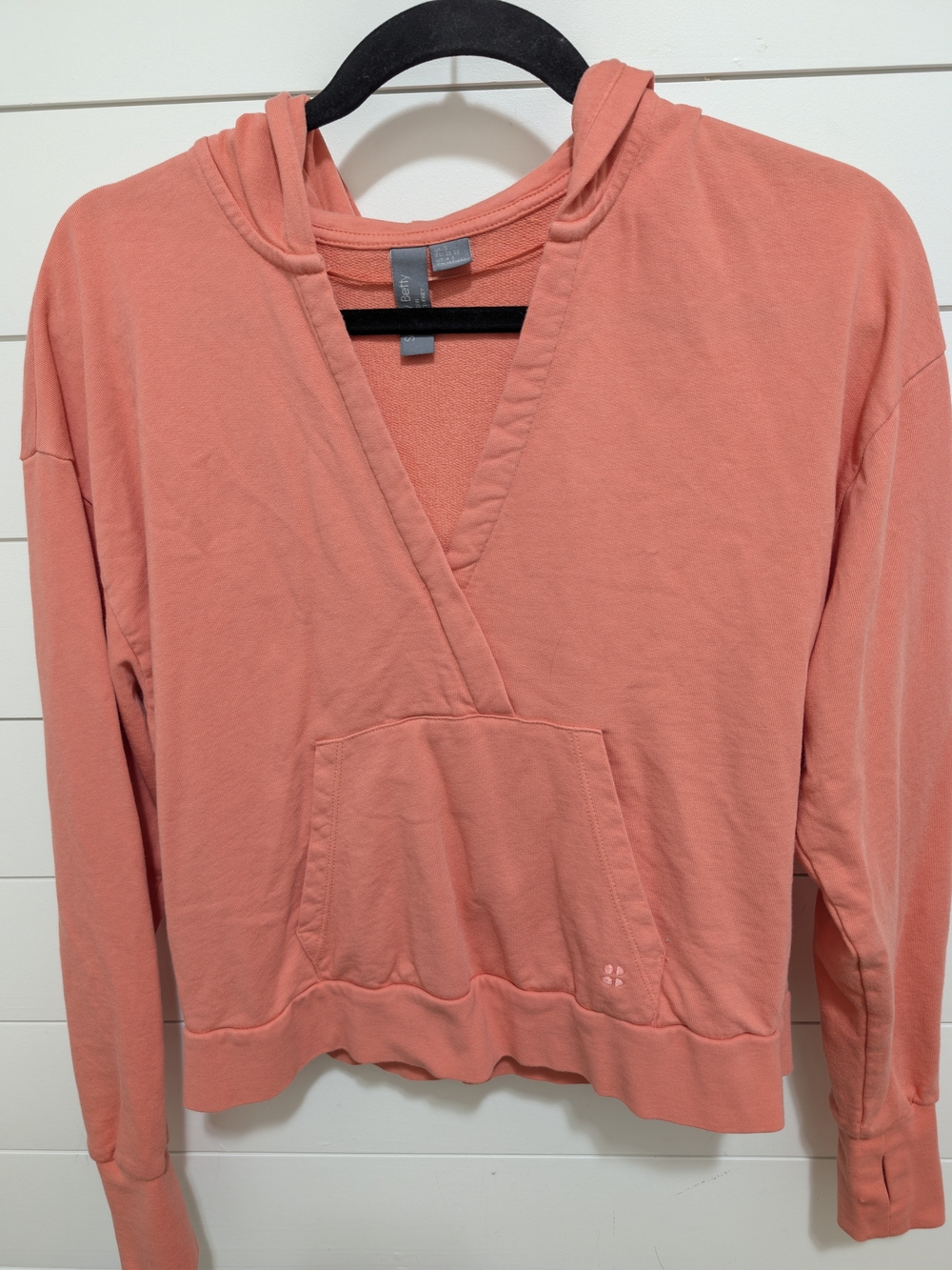 Sweaty Betty Coral After Class Relaxed Pullover Sweatshirt Hoodie Top Small 4-6